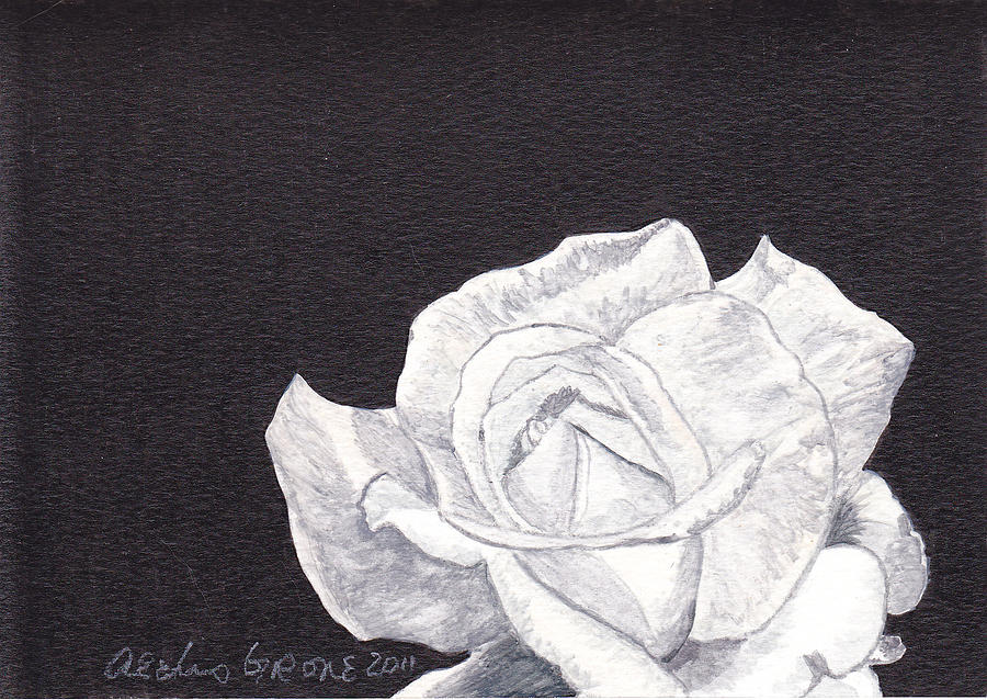 Black And White Painting - The Rose on the Right by Alexis Grone