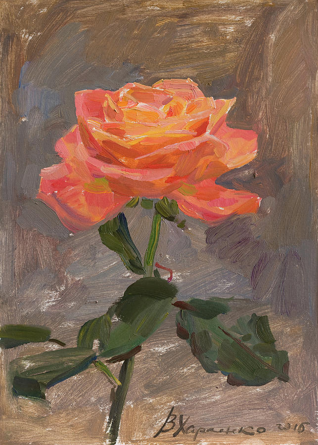 The rose Painting by Victoria Kharchenko