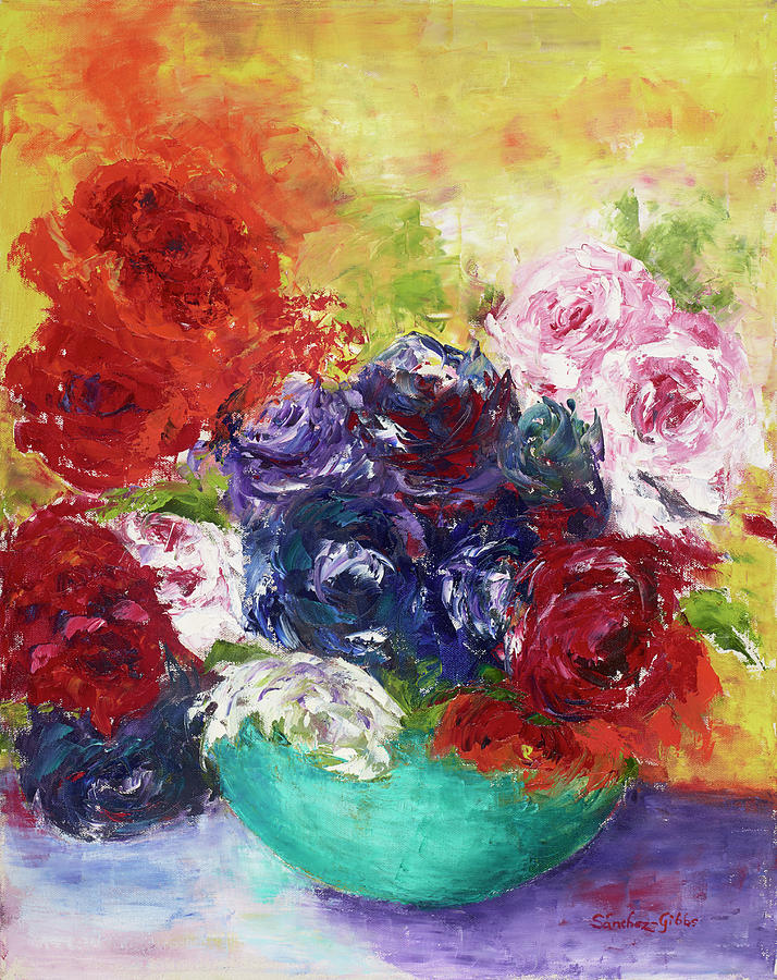 The Roses Painting by Maria Gibbs - Fine Art America