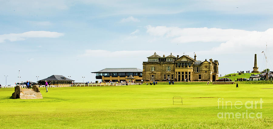 The Royal and Ancient Golf Club in St Andrews and the Bridge Photograph by Mary Jane Armstrong