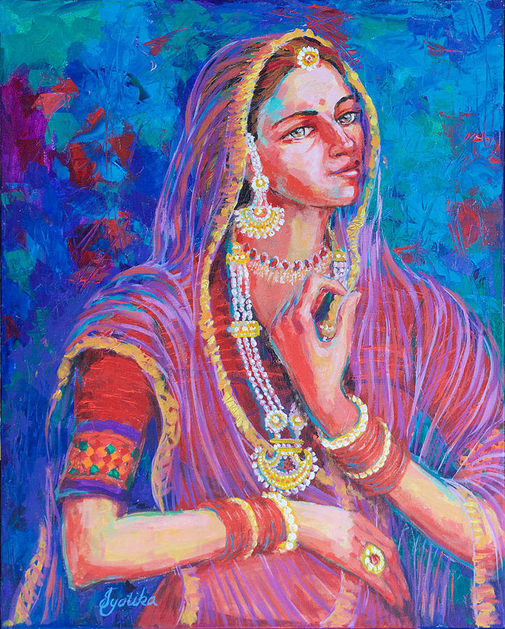 The Royal Beauty of Rajasthan Painting by Jyotika Shroff
