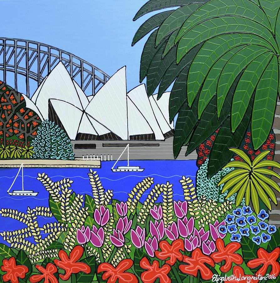 The Royal Botanical Gardens Sydney Painting By Elizabeth Langreiter