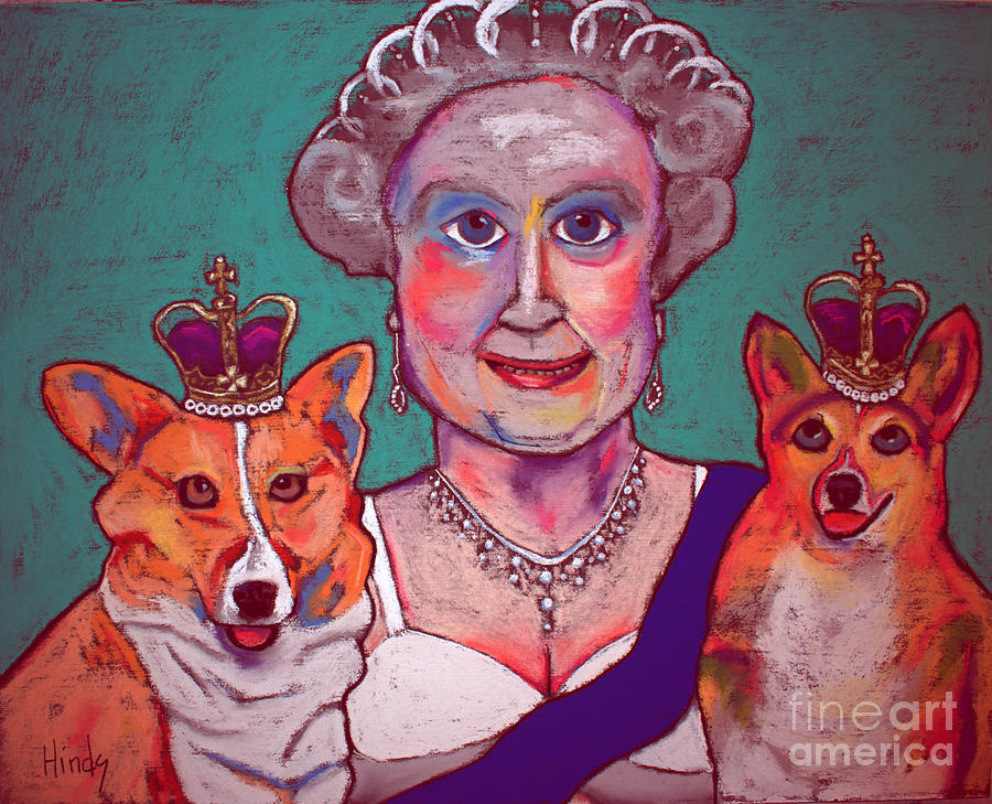 Queen Painting - The Royal Corgis by David Hinds