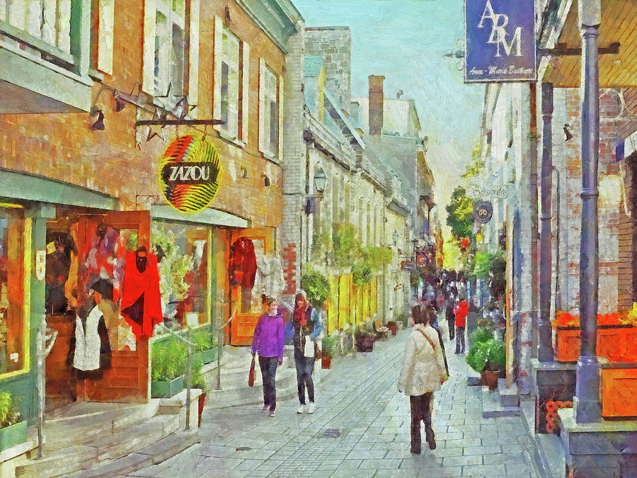 The Rue du Petit Champlain in Quebec City Digital Art by Digital Photographic Arts