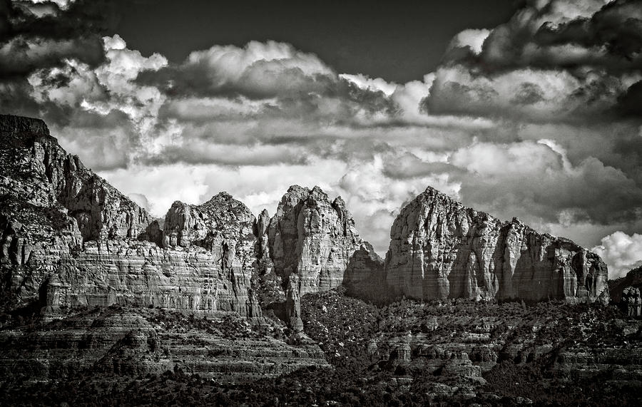 The Rugged Red Rocks in Black and White  Photograph by Saija Lehtonen