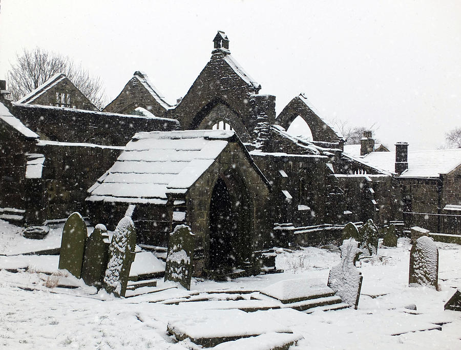The Ruined Medieval Church In Heptonstall With Graveyard In The  Photograph by Philip Openshaw