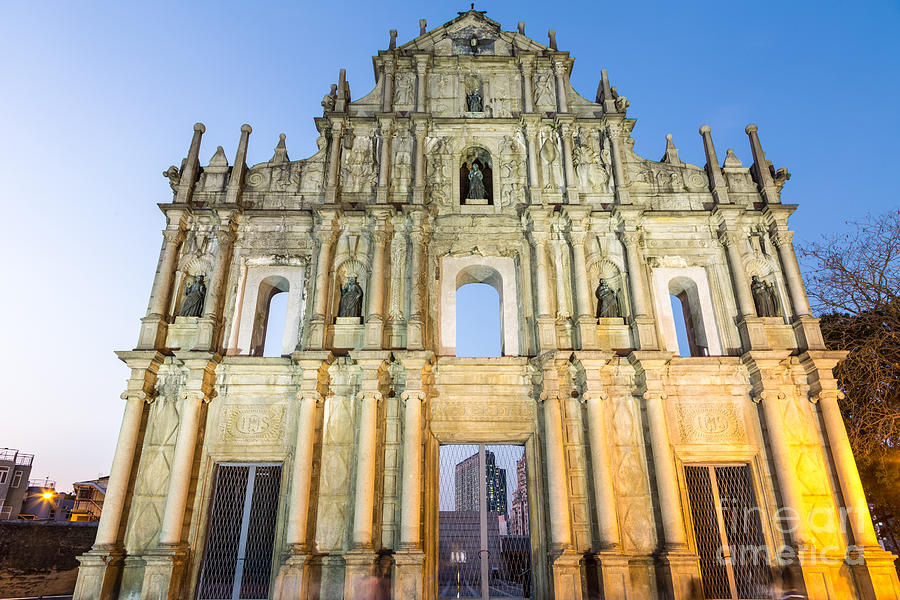 The ruins of St Paul church in Macau Photograph by Didier Marti