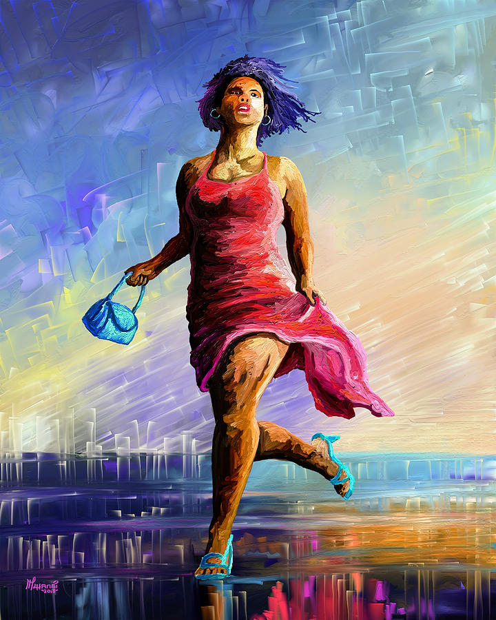 The Runner Painting by Anthony Mwangi