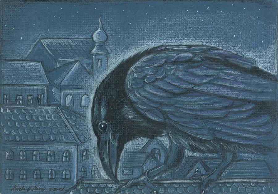 The Russian Raven Drawing by Linda Nielsen