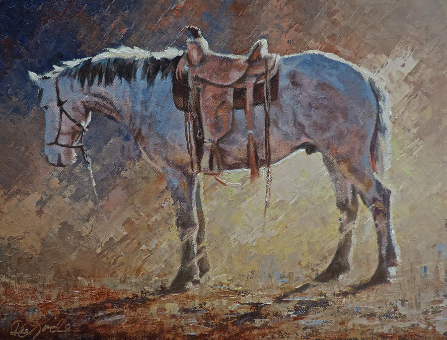Horse Painting - The Rustle of Oats by Mia DeLode
