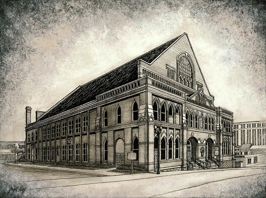 Architecture Drawing - The Ryman by Janet King