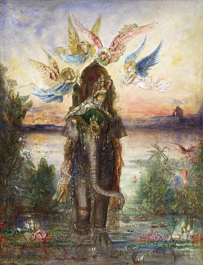 The Sacred Elephant  #2 Painting by Gustave Moreau