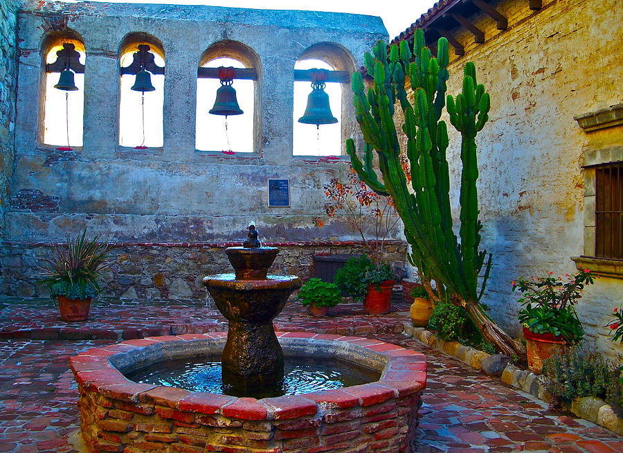 Fountain Photograph - The Sacred Garden of Mission San Juan Capistrano California by Karon Melillo DeVega