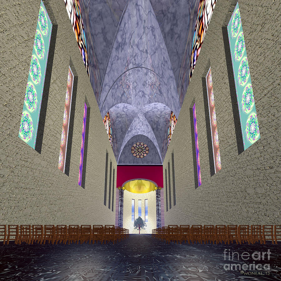Architecture Digital Art - The Sacred Tree by Walter Neal