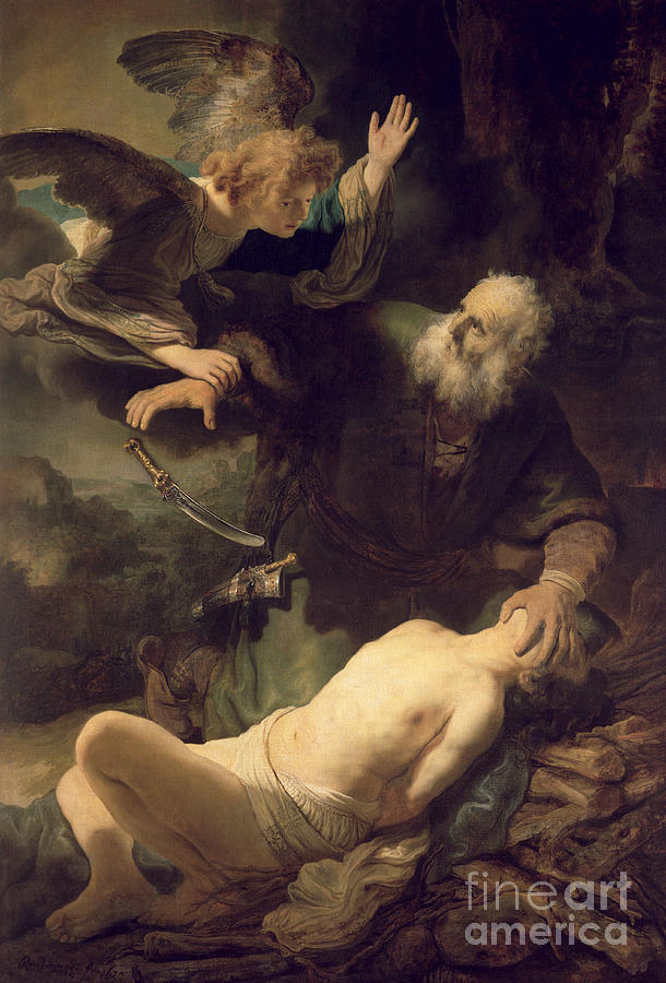 Rembrandt Painting - The Sacrifice of Abraham by Rembrandt