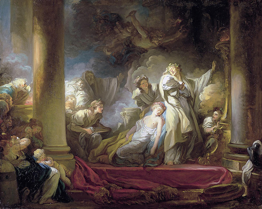 The Sacrifice of Callirhoe Painting by Jean-Honore Fragonard - Pixels