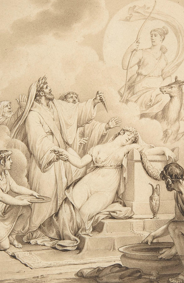 The Sacrifice of Iphigenia Drawing by Jean-Michel Moreau