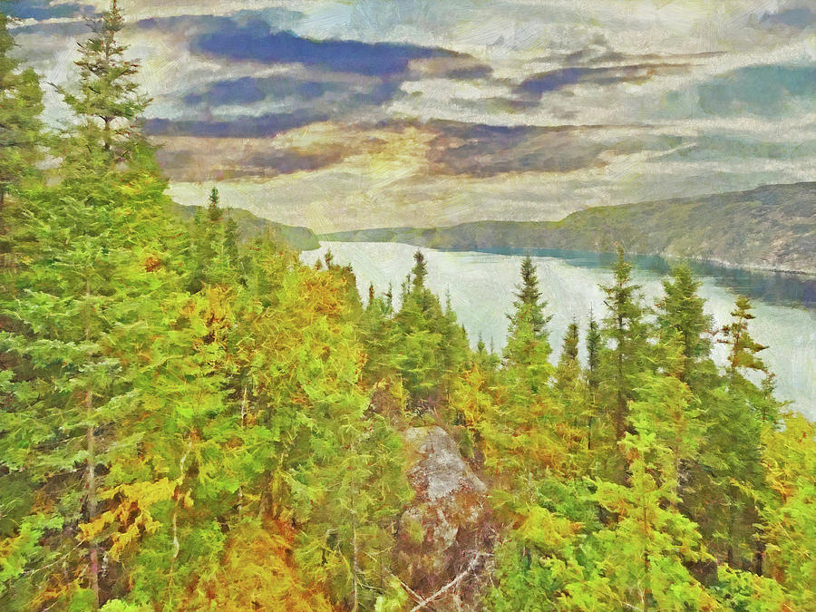 Mountain Digital Art - The Saguenay Fjord National Park in Quebec 2 by Digital Photographic Arts