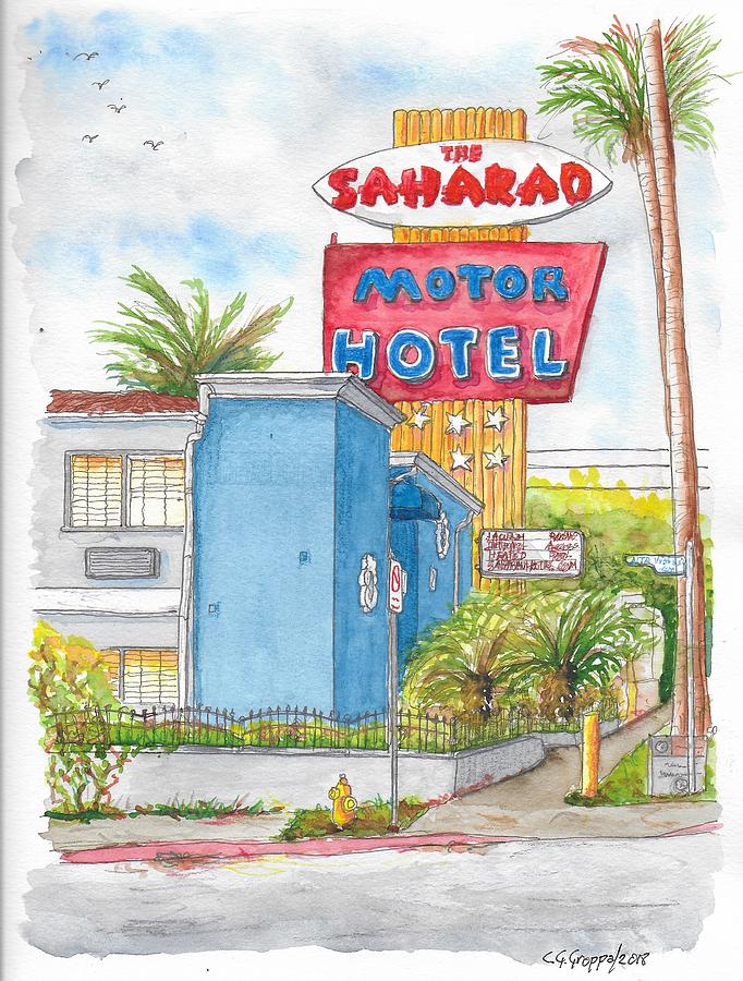 The Saharan Motor Motel in Hollywood, California Painting by Carlos G Groppa