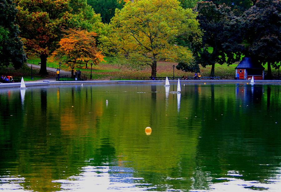 New York City Photograph - The Sailboat Lake in the Park by Christopher J Kirby