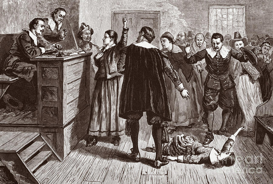 The Salem Witch Trials Drawing by American School