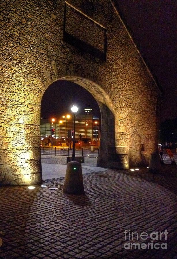The Salt House Docks Gateway at Night Photograph by Joan-Violet Stretch
