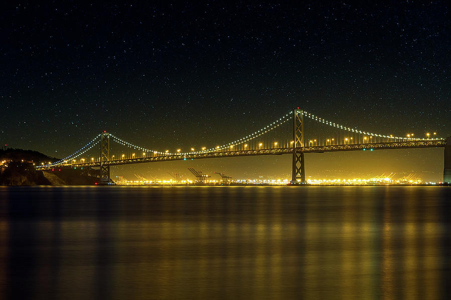 The San Francisco Oakland Bay Bridge at Night Photograph by David Gn
