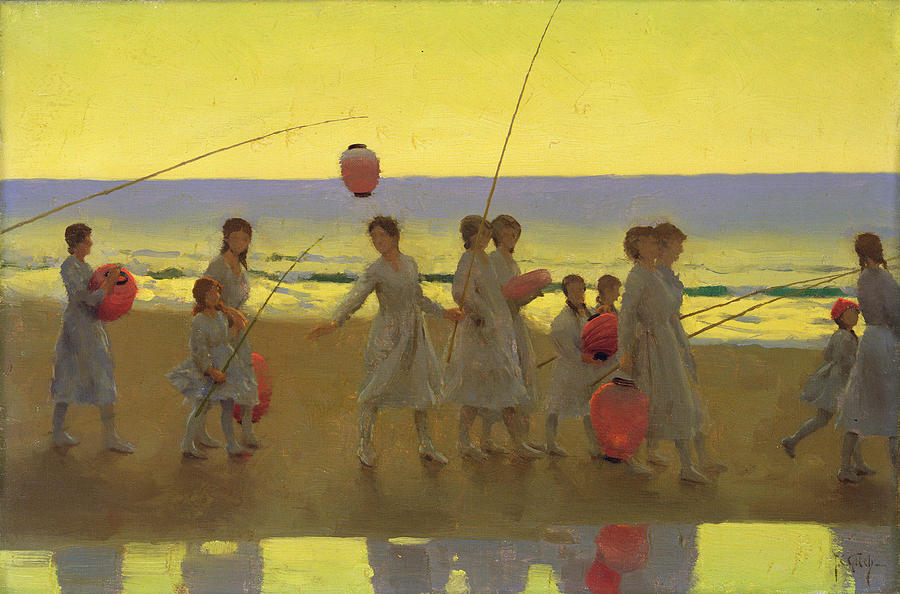 The Sand Bar  Painting by Thomas Cooper Gotch
