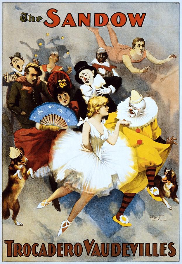 The Sandow Trocadero Vaudevilles, performing arts poster, 1894 Painting by Vincent Monozlay