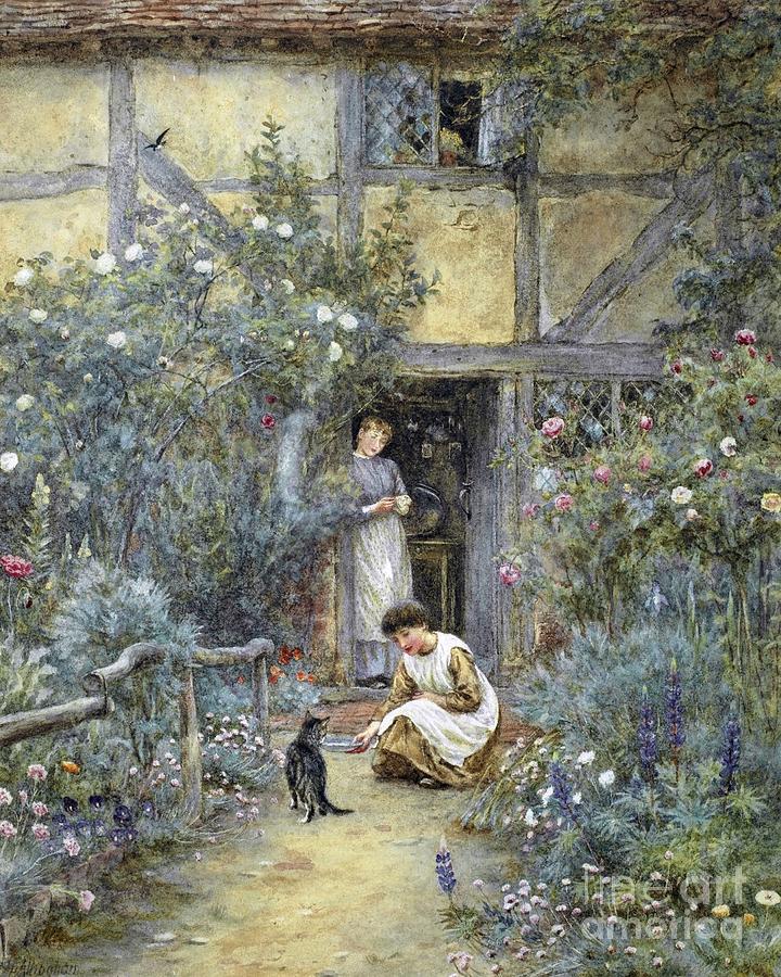 The Saucer of Milk Painting by Helen Allingham