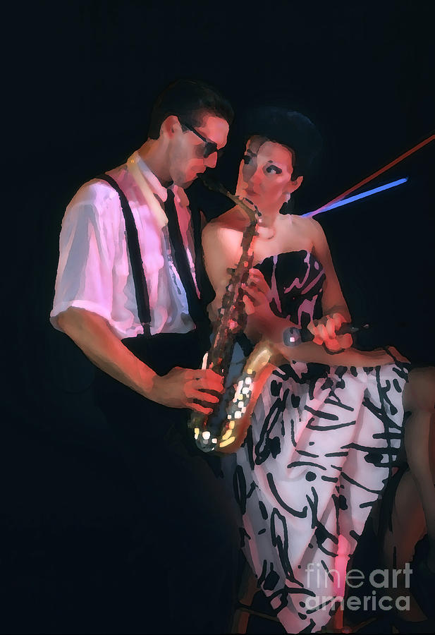 Chicago Photograph - The Sax Man and the Girl by Greg Kopriva