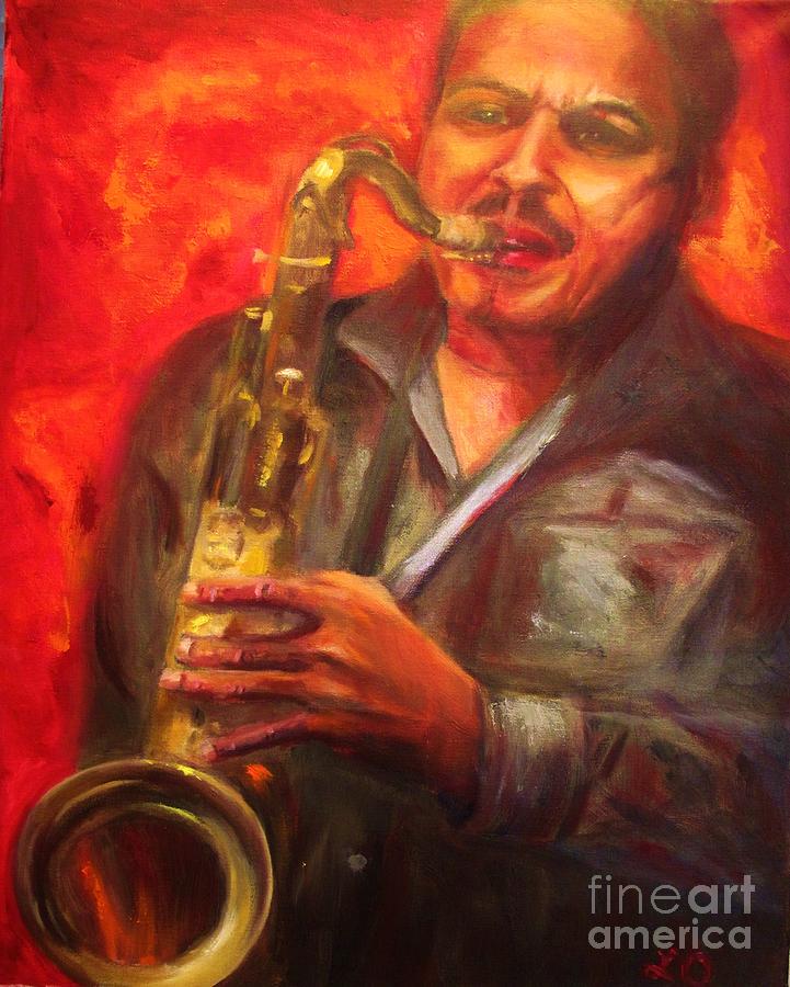 The Sax Player Painting by Osborne Lorlinda - Fine Art America