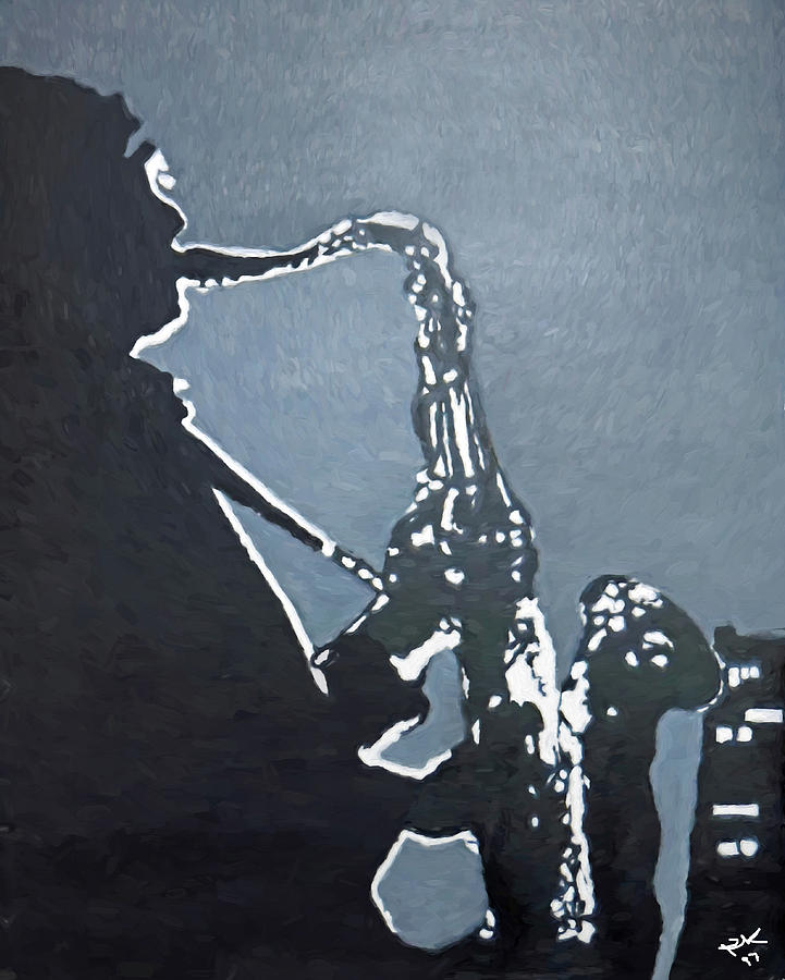 The Saxophonist Painting by A H Kuusela