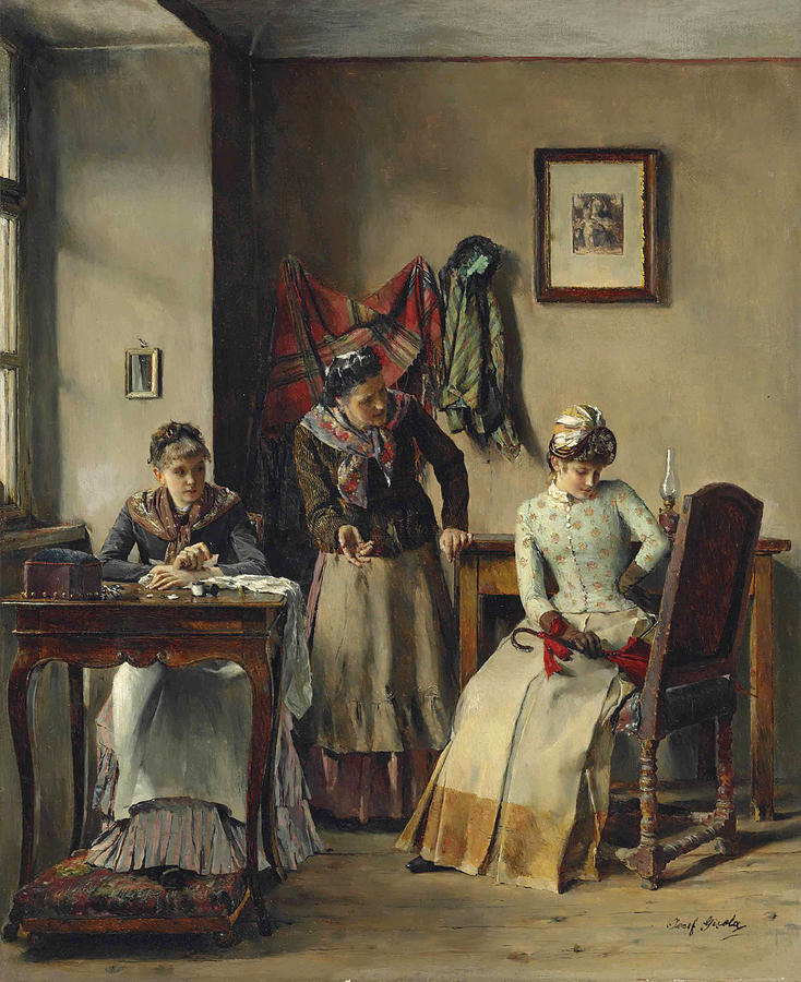 The scolding Painting by Josef Gisela
