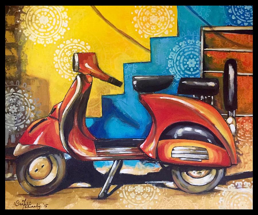 skrubbe hav det sjovt influenza The Scooter Painting by Sonali Mohanty - Pixels