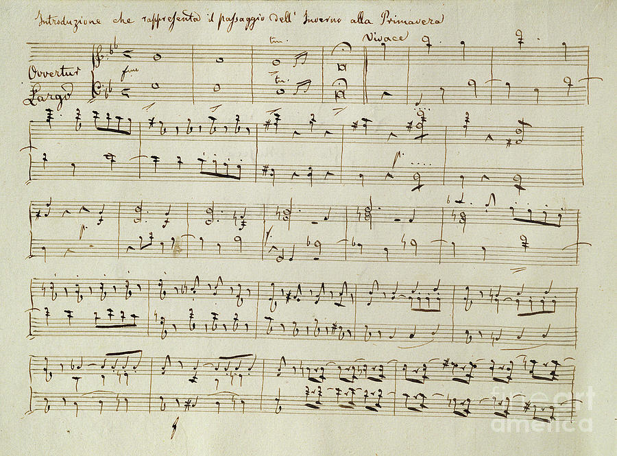 The score of Spring Drawing by Joseph Haydn