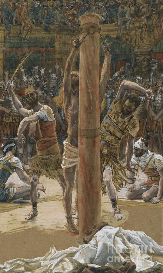 Jesus Christ Painting - The Scourging on the Back by Tissot