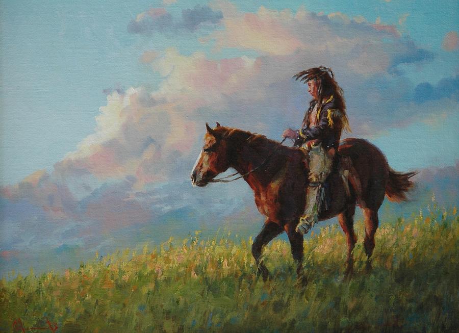 Horse Painting - The Scout by Jim Clements