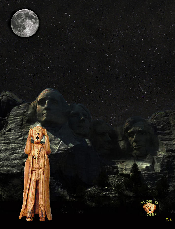 George Washington Mixed Media - The Scream World Tour Mount Rushmore  by Eric Kempson