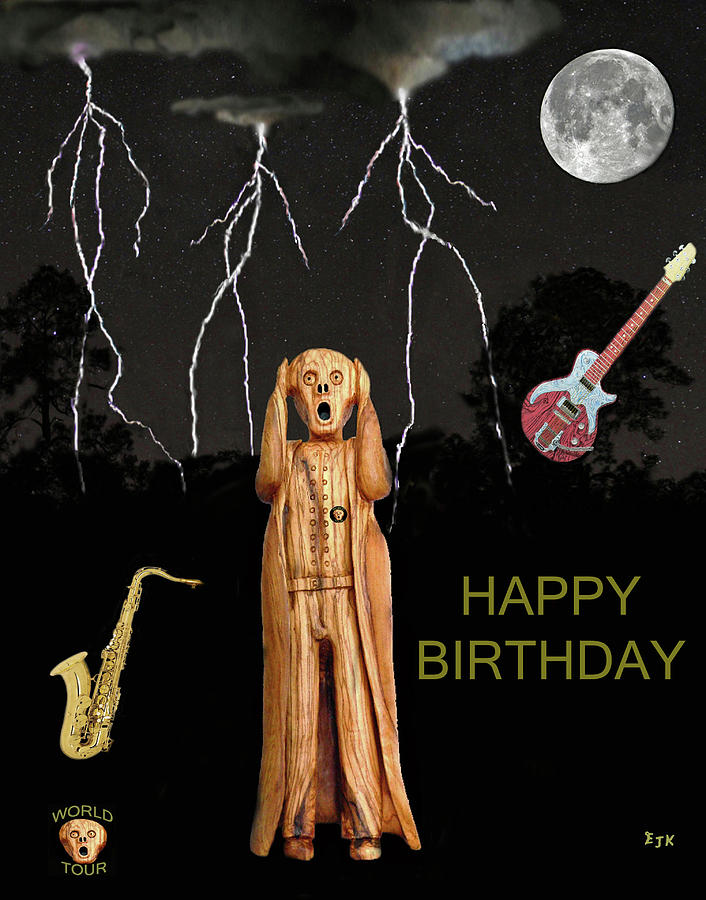 Edvard Munch Mixed Media - The Scream World Tour  Scream Rocks Happy Birthday by Eric Kempson