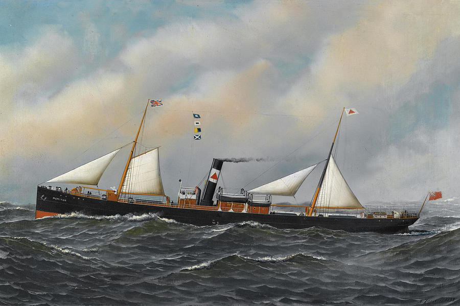 The Screw Steamer Honiton Painting by Antonio Jacobsen