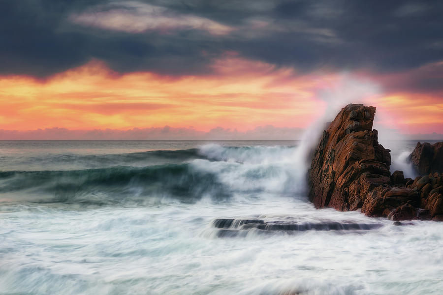 The Sea Against The Rock Photograph by Mikel Martinez de Osaba