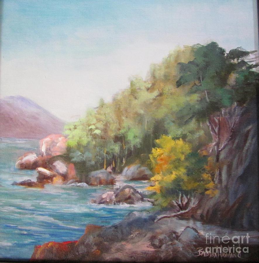 The Sea and Rocks Painting by Barbara Haviland