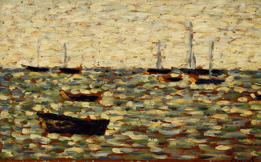 The Sea at Grandcamp Painting by Georges Pierre Seurat