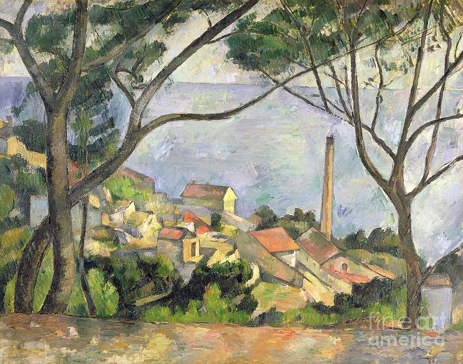 Tree Painting - The Sea at l Estaque by Paul Cezanne  by Paul Cezanne