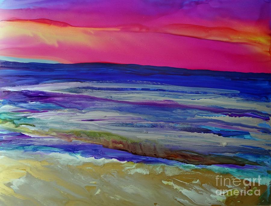The Sea at Sunset Painting by Eunice Warfel