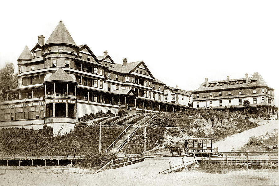 Beach Photograph - the Sea Beach Hotel in Santa Cruz Circa 1890 by Monterey County Historical Society