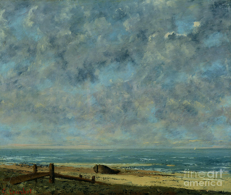 Landscape Painting - The Sea by Gustave Courbet