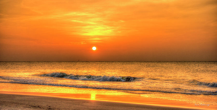 The Seashore 3 Sunrise Beach Wave Art Photograph by Reid Callaway