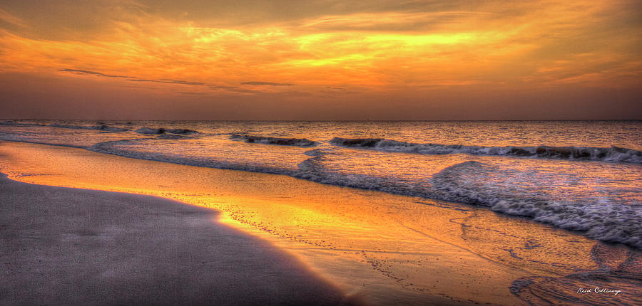 The Seashore Sunrise Beach Wave Art Photograph by Reid Callaway